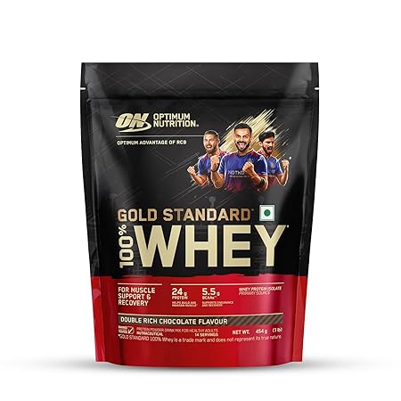 Optimum Nutrition (ON) Gold Standard 100% Whey Protein Powder - 1 lb, Double Rich Chocolate