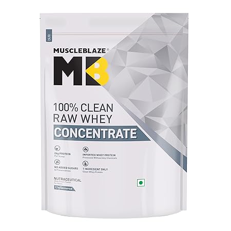 MuscleBlaze 100% Clean Raw Whey Protein Concentrate, 1kg