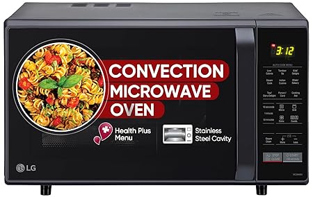 LG 28 L Convection Microwave Oven (MC2846BV, Black, Health Plus Menu, Indian Cuisine, Tandoor Se, Steam Clean & Stainles