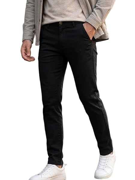 Urbano Fashion Black Slim Fit Stretch Jeans for Men