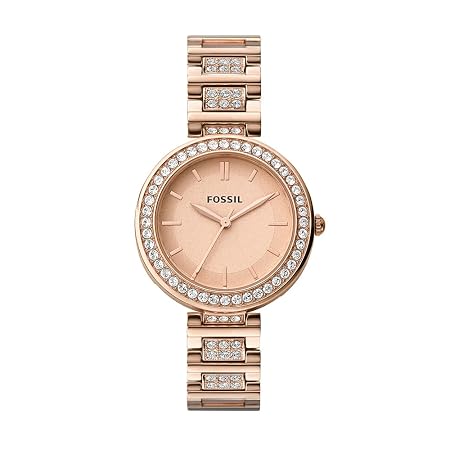 Fossil Karli Stainless Steel Women's Rose Gold Dial Analog Watch