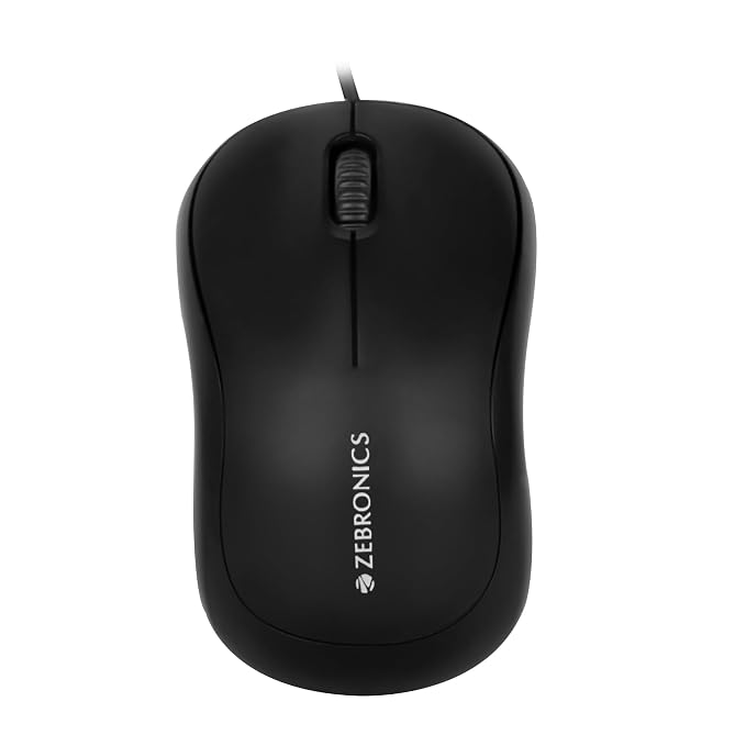ZEBRONICS Zeb-Comfort Wired USB Mouse, 3-Button