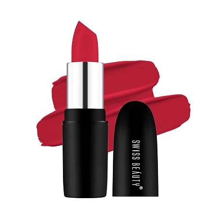 Swiss Beauty Pure Matte Creamy Lipstick, Non-Drying, Highly Pigmented