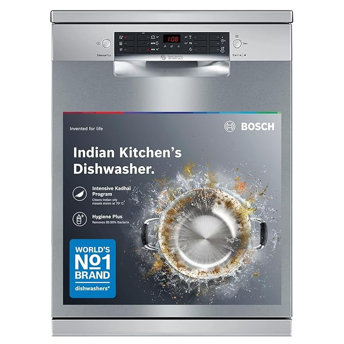 Bosch 15 Place Setting Free-Standing Dishwasher for Indian Utensils