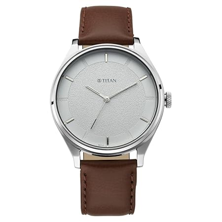 Titan Men's Classic Watch, Gradient Dial, Leather Strap