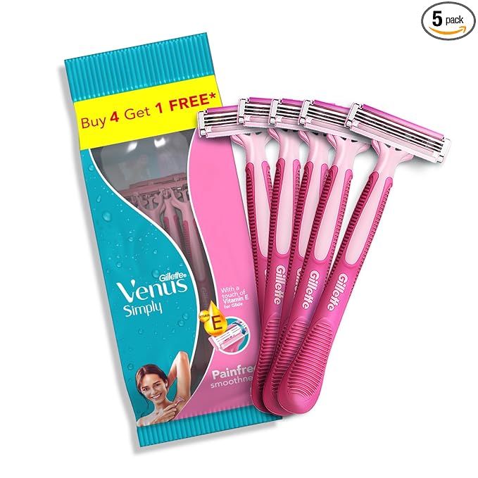 Gillette Venus Simply Venus Pink Hair Removal for Women, 5 Razors