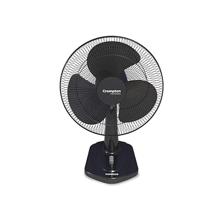 Crompton HighSpeed Torpedo 400 mm Table Fan, Black