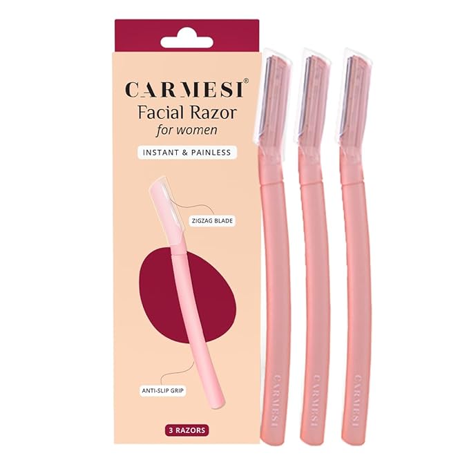 Carmesi Reusable Face Razor for Women, Facial Hair, 3 Razors