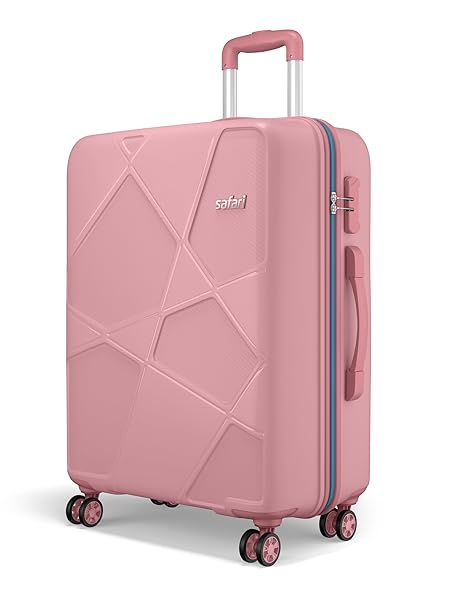 Safari Pentagon Pro 8 Wheels 75cm Large Size Trolley Bag, Hard Case Polypropylene, 360º Wheeling Small Check in Luggage,