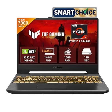 ASUS TUF A15 (2025) Ryzen 7 7445HS, RTX 3050-4GB, 16GB RAM, 1TB SSD, 144Hz