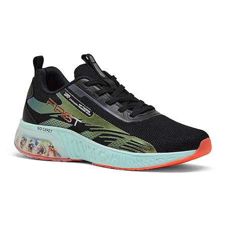 Campus Men's First Running Shoes BLK/MATTLIC.GRN - 9UK/India