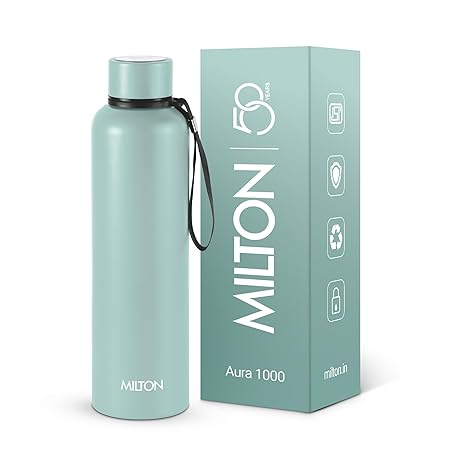 Milton Aura 1000 Thermosteel Water Bottle, 24 Hr Hot and Cold