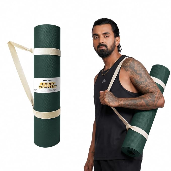 Boldfit Yoga Mats For Women and Men Exercise For Home Workout Gym Anti Slip EVA Material Yoga Mat 4Mm For Kids Gym Mats 