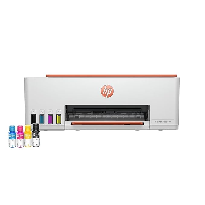 HP Smart Tank 589 All-in-One WiFi Colour Printer |Up to 4000 Black & 6000 Colour Prints I Print,Scan & Copy for Home/Off