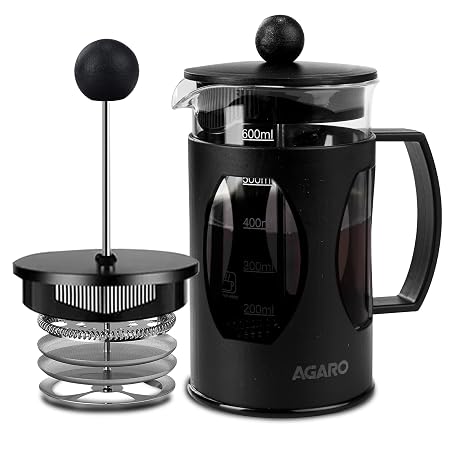 AGARO Elite French Press Coffee and Tea Maker, 600ml