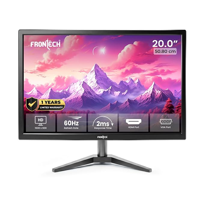 FRONTECH 20-Inch LED HD Monitor, 1600x900, 60Hz