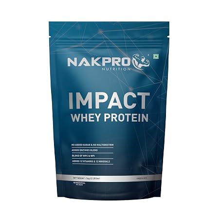 NAKPRO NUTRITION Impact Whey Protein Isolate & Concentrate, 1kg