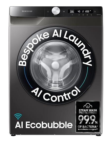 Samsung 8 kg, 5 Star, AI Control, AI Eco Bubble, Wi-Fi, Digital Inverter, Fully-Automatic Front Load Washing Machine