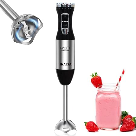 INALSA Stainless Steel Electric Hand Blender with 500W Motor