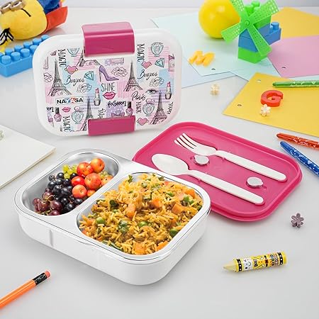 Nayasa Marco 2 Compartment Stainless Steel Insulated Lunch Box