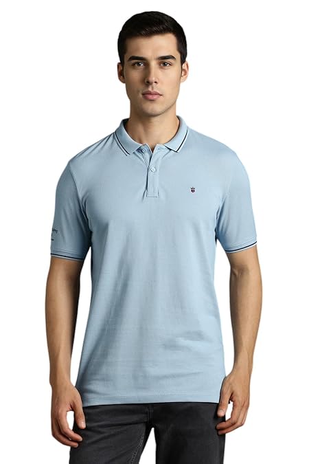 Louis Philippe Men Cotton Solid Slim Fit T-Shirt