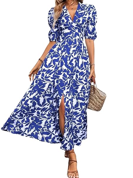 GRECIILOOKS Rayon Fit and Flare Ankle Length One Piece Maxi Bodycon Midi Dress for Women Blue