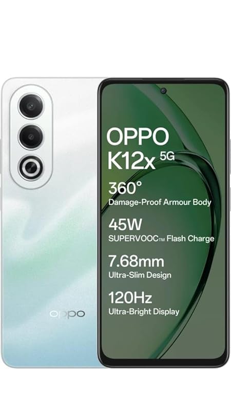 OPPO K12x 5G with 45W SUPERVOOC Charger in the Box