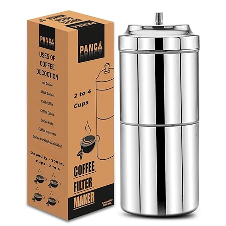 PANCA Stainless Steel South Indian Filter Coffee Maker, 200ml
