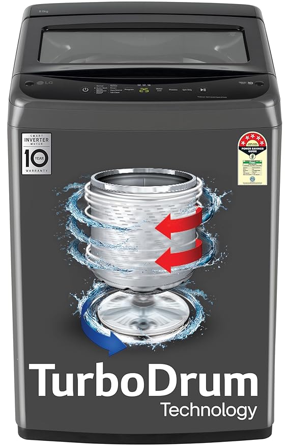 LG 8 Kg 5 Star Smart Inverter Fully Automatic Top Load Washing Machine