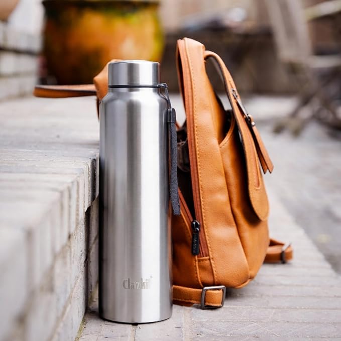 Clazkit Water Bottle Stainless Steel Sports/Fridge Bottle with Leak Proof Lid | Single Wall | For Home, Office, Gym, Tra