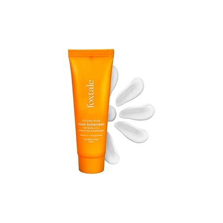 FoxTale Glow Sunscreen SPF 50 PA++++ with Vitamin C & Niacinamide, In-Vivo Tested