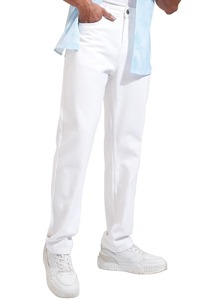 Highlander Men Relaxed Fit Jeans, White