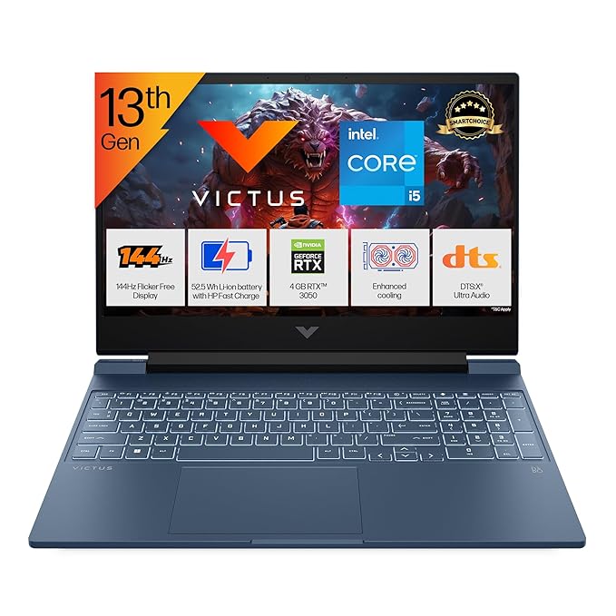 HP Smartchoice Victus, 13th Gen Intel Core i5, RTX 3050, 16GB RAM