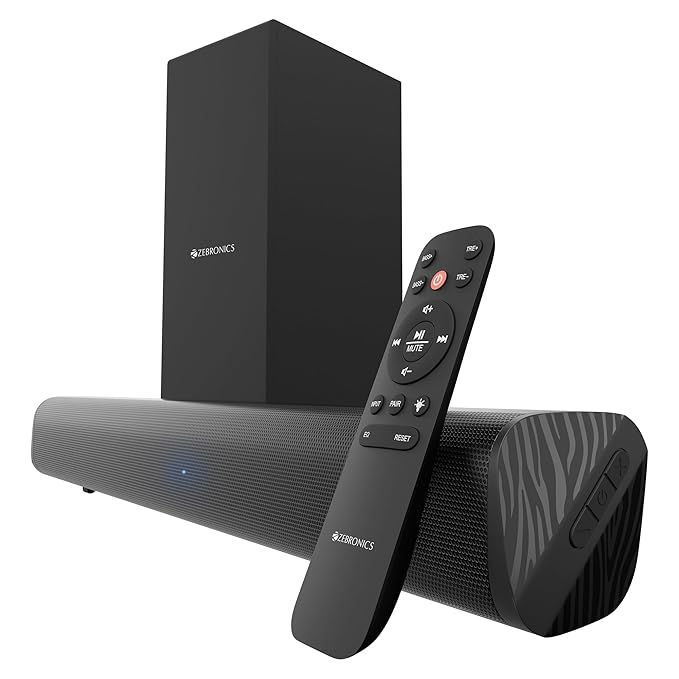 ZEBRONICS 90W Compact Soundbar, Dual Driver Home Theatre