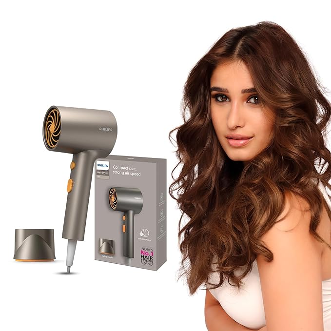 Philips Glass-Like Shine Hair Dryer, 1600W, 4 Heat Settings