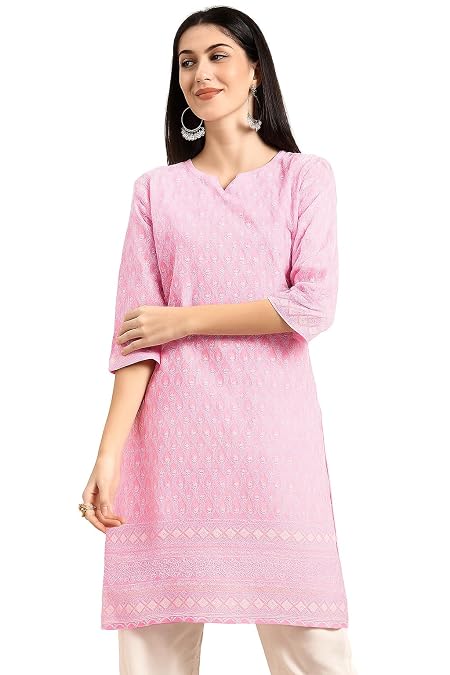 Amazon Brand - Tavasya Women's Chikankari Kurti