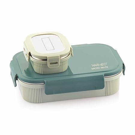WARMEO MICROMATE Microwave-Safe Stainless Steel Lunch Box, Bpa Free, Perfect for Office, School, Travelling, Combo(800ml