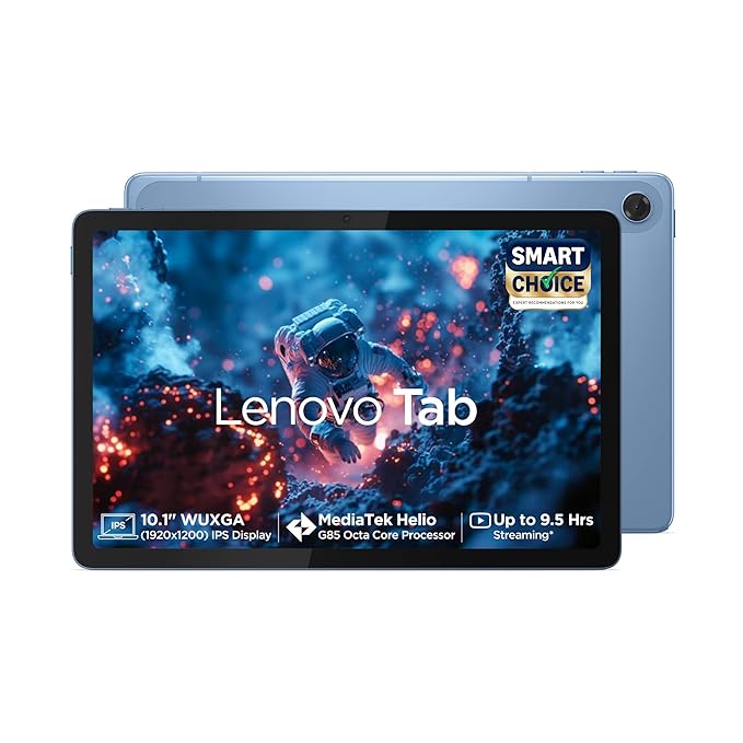 Lenovo Tab (Smartchoice)| 10.1 Inch Display| Wi-Fi Only| 4GB RAM + 128GB ROM (Expandable up to 1 TB)| Metal Body| Dual S