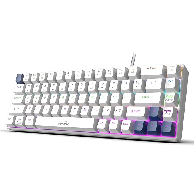 EvoFox Katana S Mini Wired Mechanical Keyboard, Hot-Swappable Silent Red Switches
