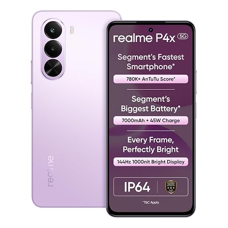 realme P4X 5G Smartphone, 6.72 inch 144Hz Display, 7000mAh Titan Battery