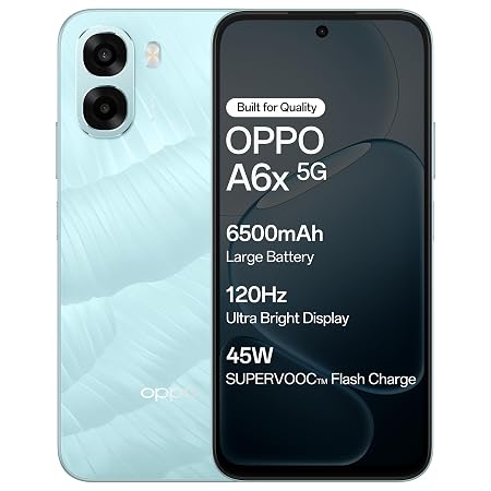Oppo A6X 5G (Ice Blue, 6GB RAM, 128GB Storage)
