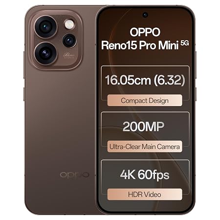 Oppo Reno15 Pro mini 5G (Cocoa Brown, 12GB RAM, 256GB Storage)