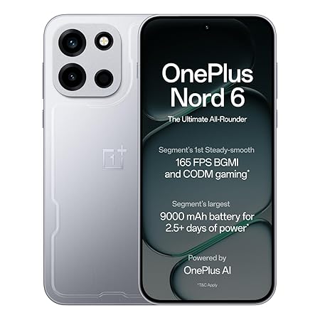 OnePlus Nord 6 | 12GB+256GB | Quick Silver | Snapdragon 8s Gen Chipset