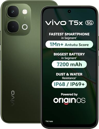 vivo T5X 5G (8GB RAM, 128GB Storage, 7200mAh Battery)