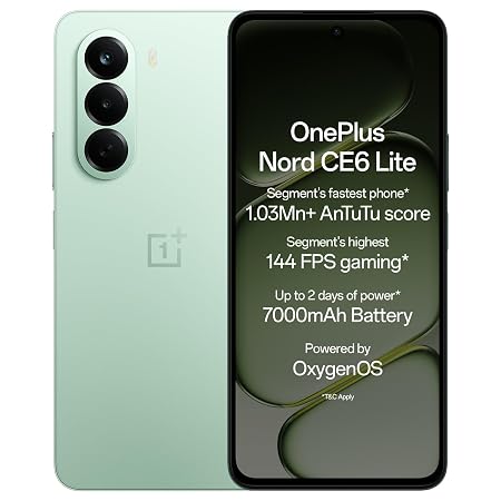 OnePlus Nord CE6 Lite | 8GB+256GB | Vivid Mint | Segment's Fastest Charging