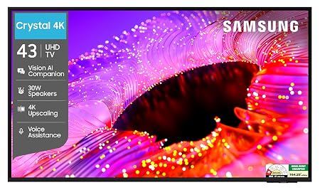 Samsung 43 inches Crystal UHD 4K Vision AI Smart TV UA43UE86AHULXL