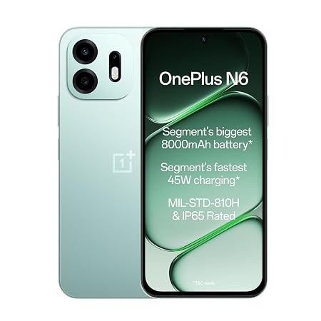 OnePlus N6 | 6GB+128GB | Fresh Mint | Segment's Biggest 8000mAh Battery