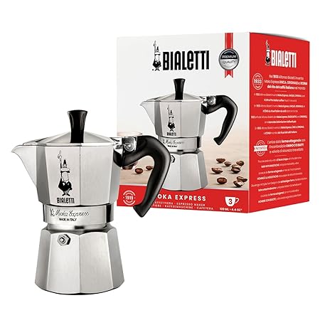 Bialetti Moka Express Iconic Italian Stovetop Espresso Maker, Italian Made; Moka Pot/Percolator/Coffee Maker/Mocha Pot f