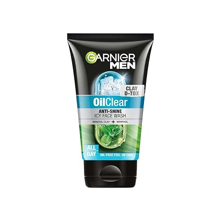 Garnier Men Oil Clear Clay D-Tox Deep Cleansing Icy Face Wash, 100gm