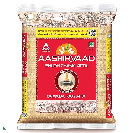 Aashirvaad Shudh Chakki Atta, 5kg Pack, 100% Whole Wheat Flour, 0% Maida